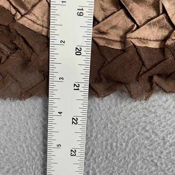 Komarov Jacket Womens Small Brown Textured Crinkle Mesh Sheer Open Front USA - Picture 6 of 6